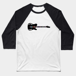 Electric Guitar Good Vibe Rainbow Strings Baseball T-Shirt